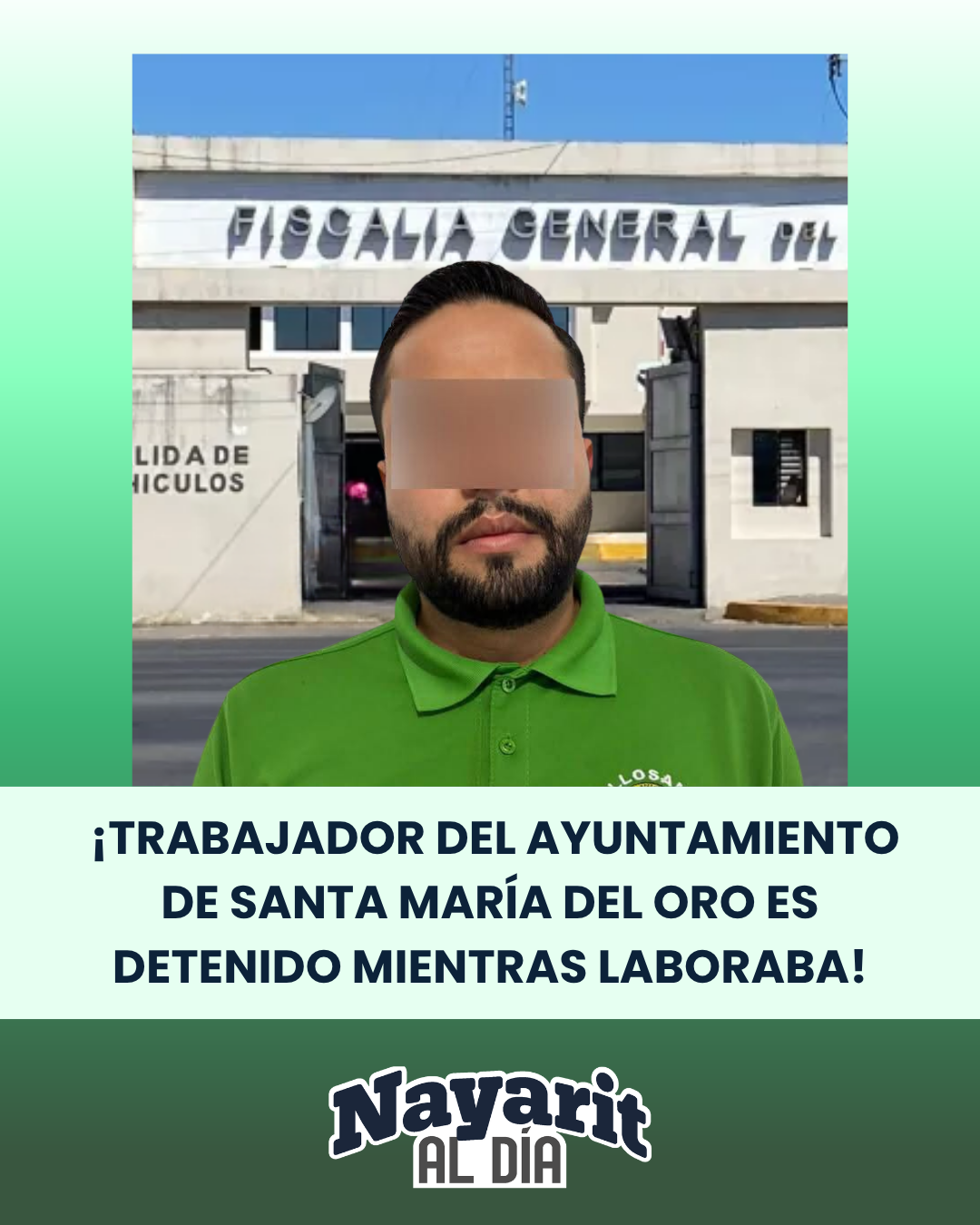 ¡TRABAJADOR DEL AYUNTAMIENTO DE SANTA MARÍA DEL ORO ES DETENIDO MIENTRAS LABORABA!