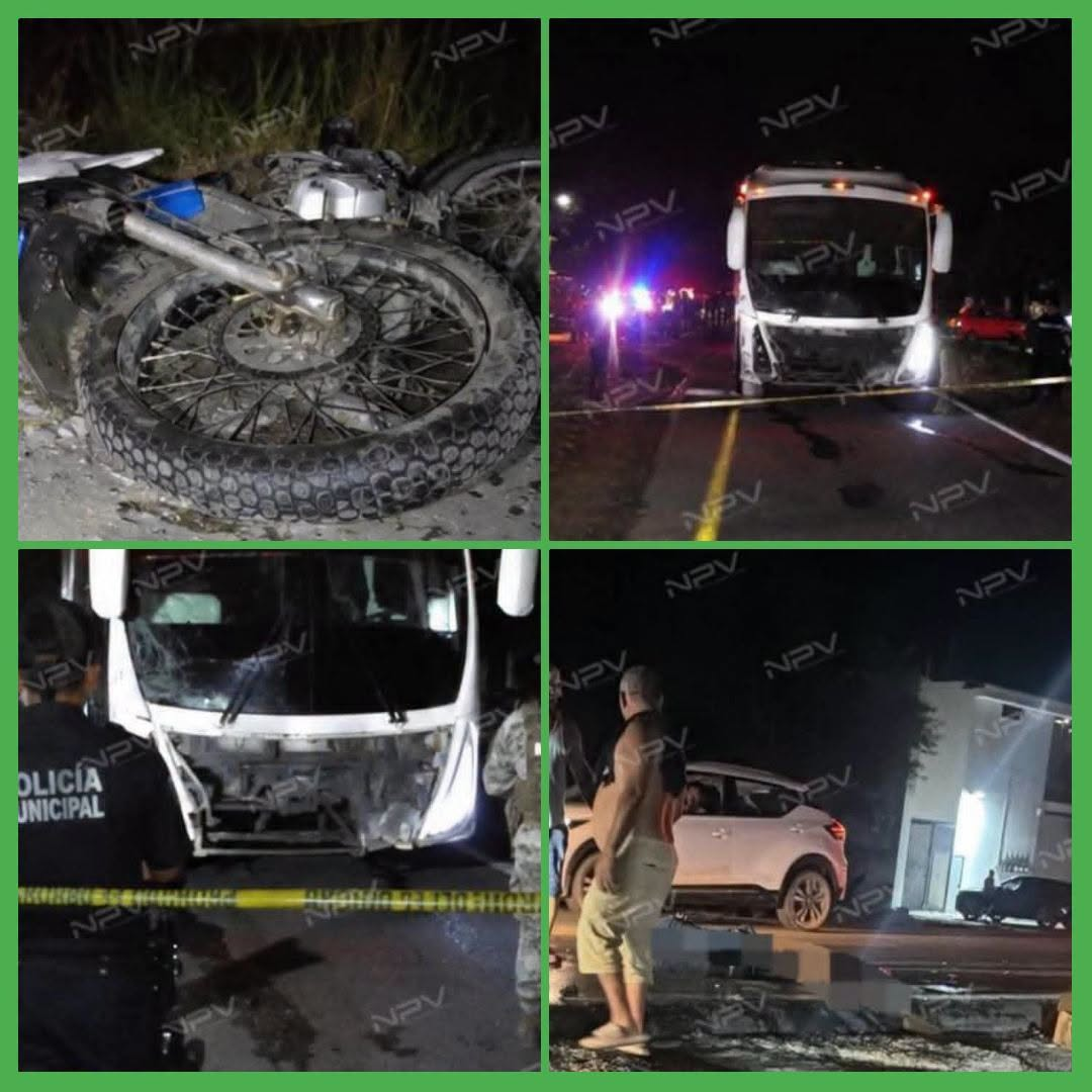 TRAS SER EMBESTIDOS POR UN AUTOBÚS, UN MOTOCICLISTA PIERDE LA VIDA Y OTRO ESTÁ GRAVE