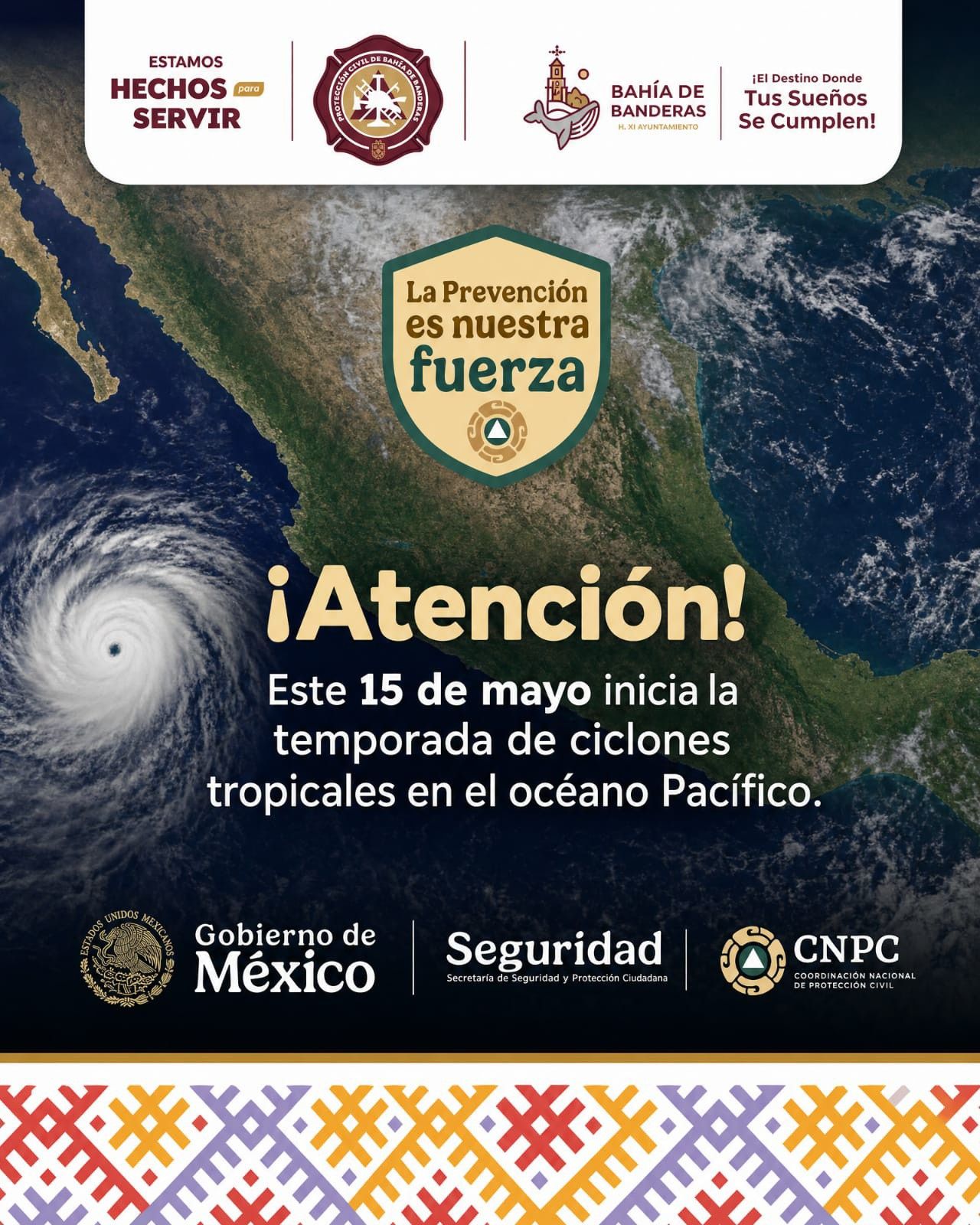 ⚠️🌧️ PIDEN EXTREMAR PRECAUCIONES ANTE EL INICIO DE LA TEMPORADA DE CICLONES EN EL PACÍFICO