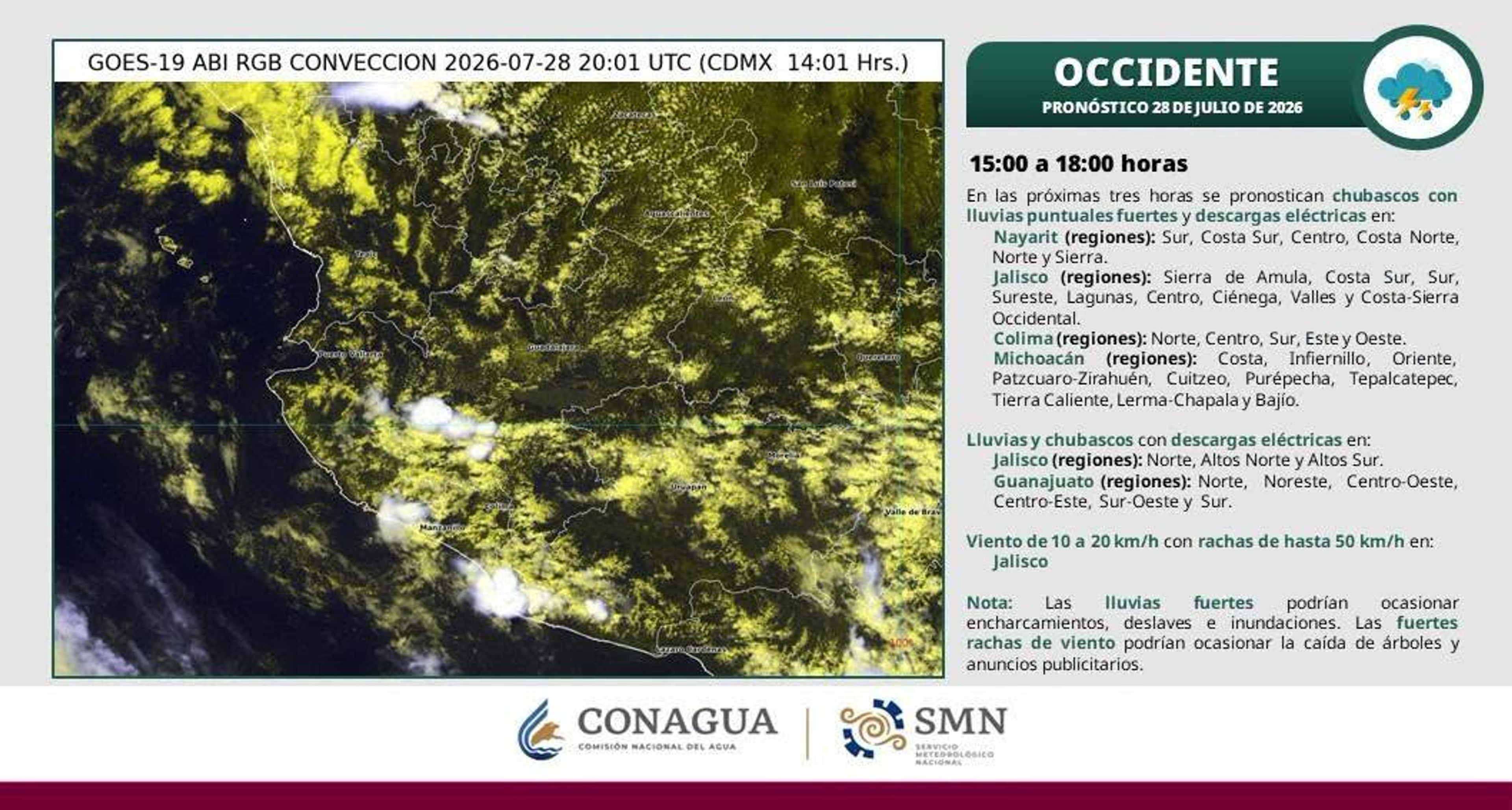SE ESPERAN TORMENTAS ESTA TARDE EN GRAN PARTE DE NAYARIT