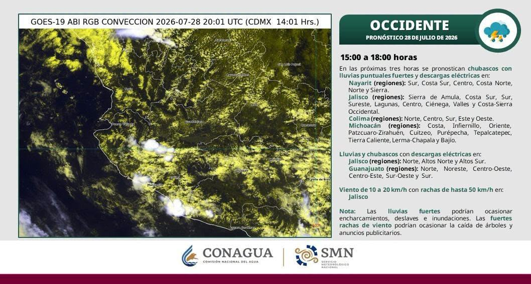 SE ESPERAN TORMENTAS ESTA TARDE EN GRAN PARTE DE NAYARIT