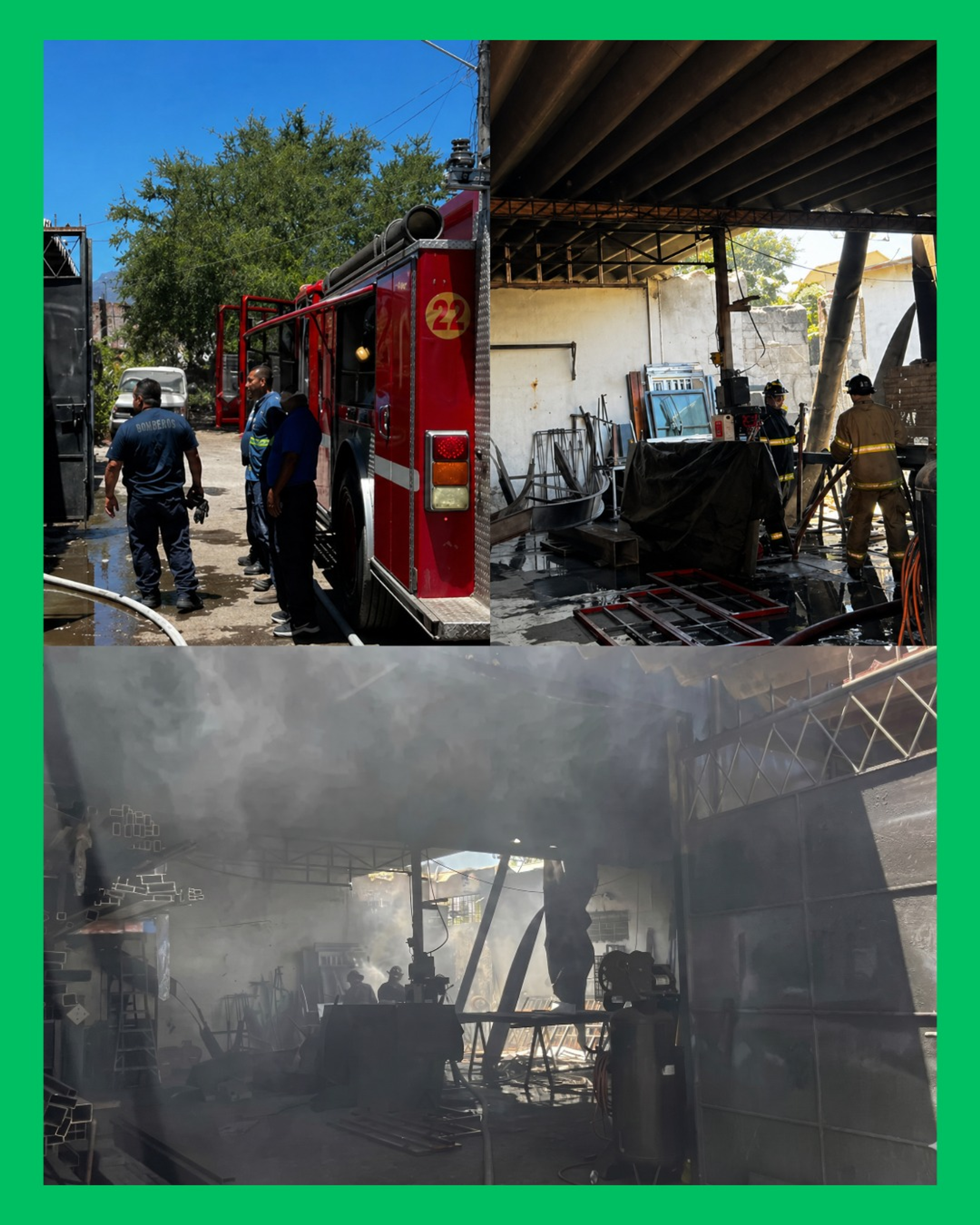  INCENDIO EN TALLER DE TEPIC PROVOCA FUERTE MOVILIZACIÓN DE EMERGENCIA