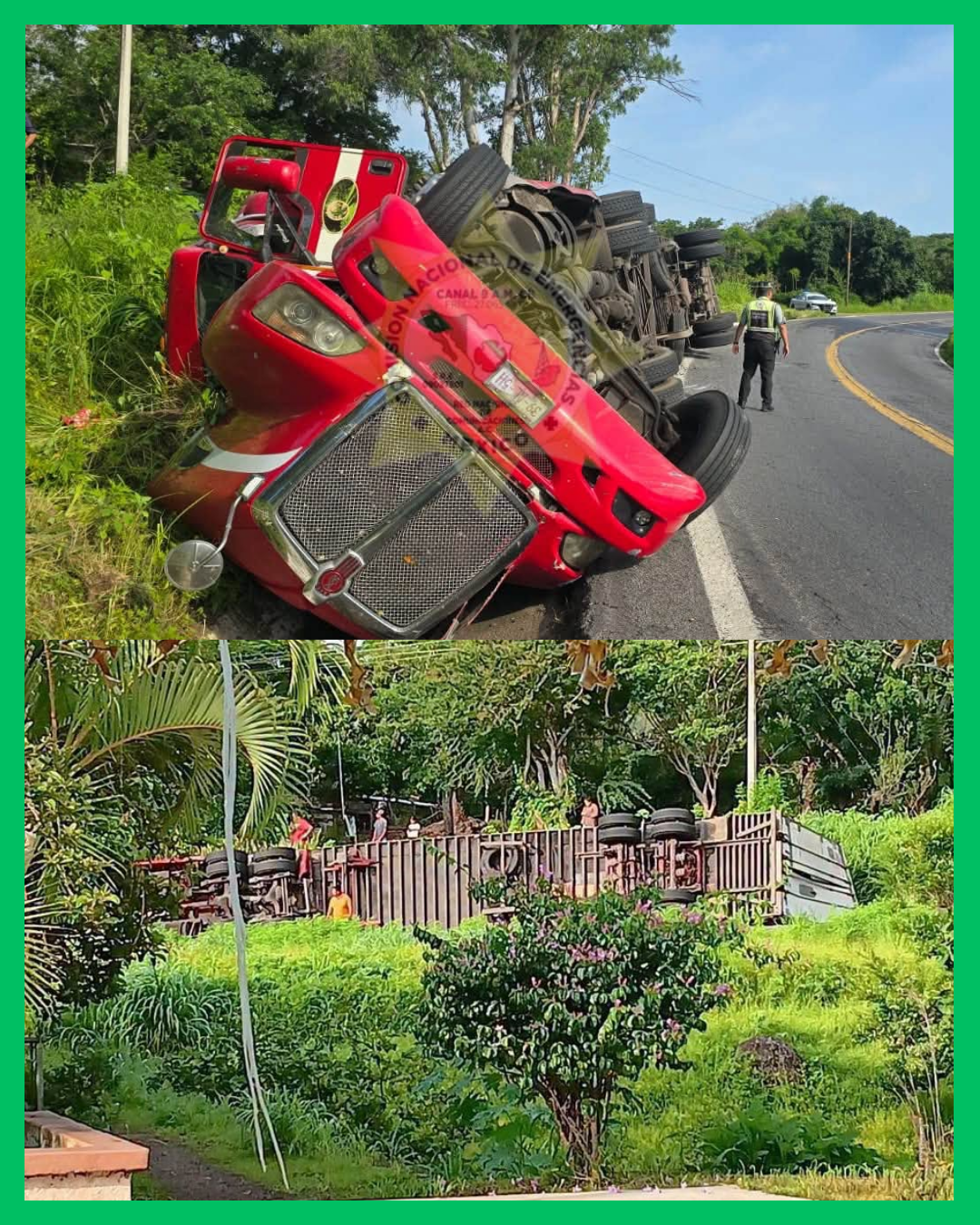 🚨🚛 ¡TRÁILER TERMINA VOLCADO SOBRE LA CARRETERA LIBRE GUADALAJARA–TEPIC!