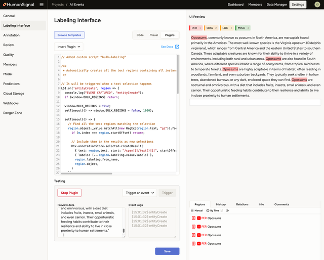Labeling Interface Web Interface Build Powerful Labeling Interfaces with Plugins | HumanSignal