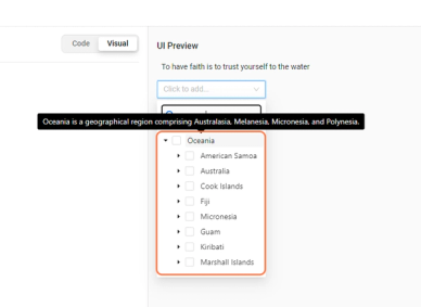 Add helpful information to taxonomy choices to guide or educate users