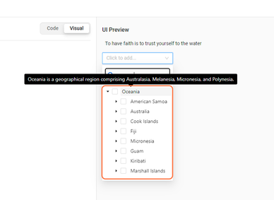 Add helpful information to taxonomy choices to guide or educate users