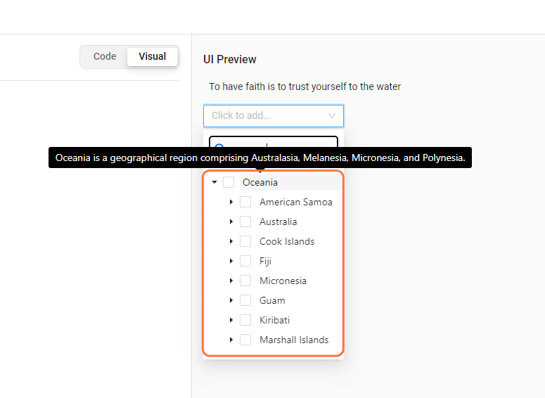 Add helpful information to taxonomy choices to guide or educate users
