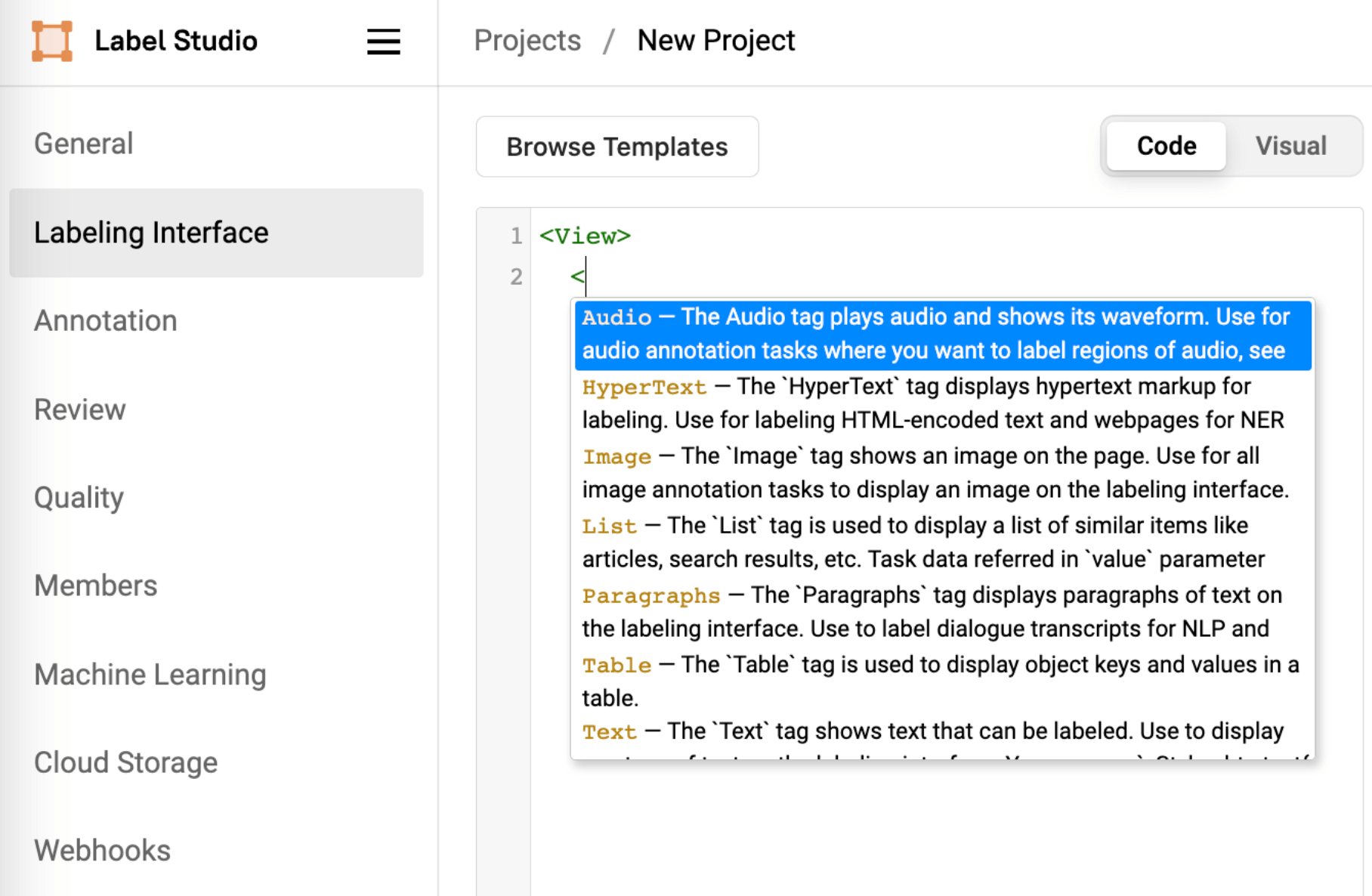 Create Custom Labeling Interfaces Faster With Autocomplete | HumanSignal