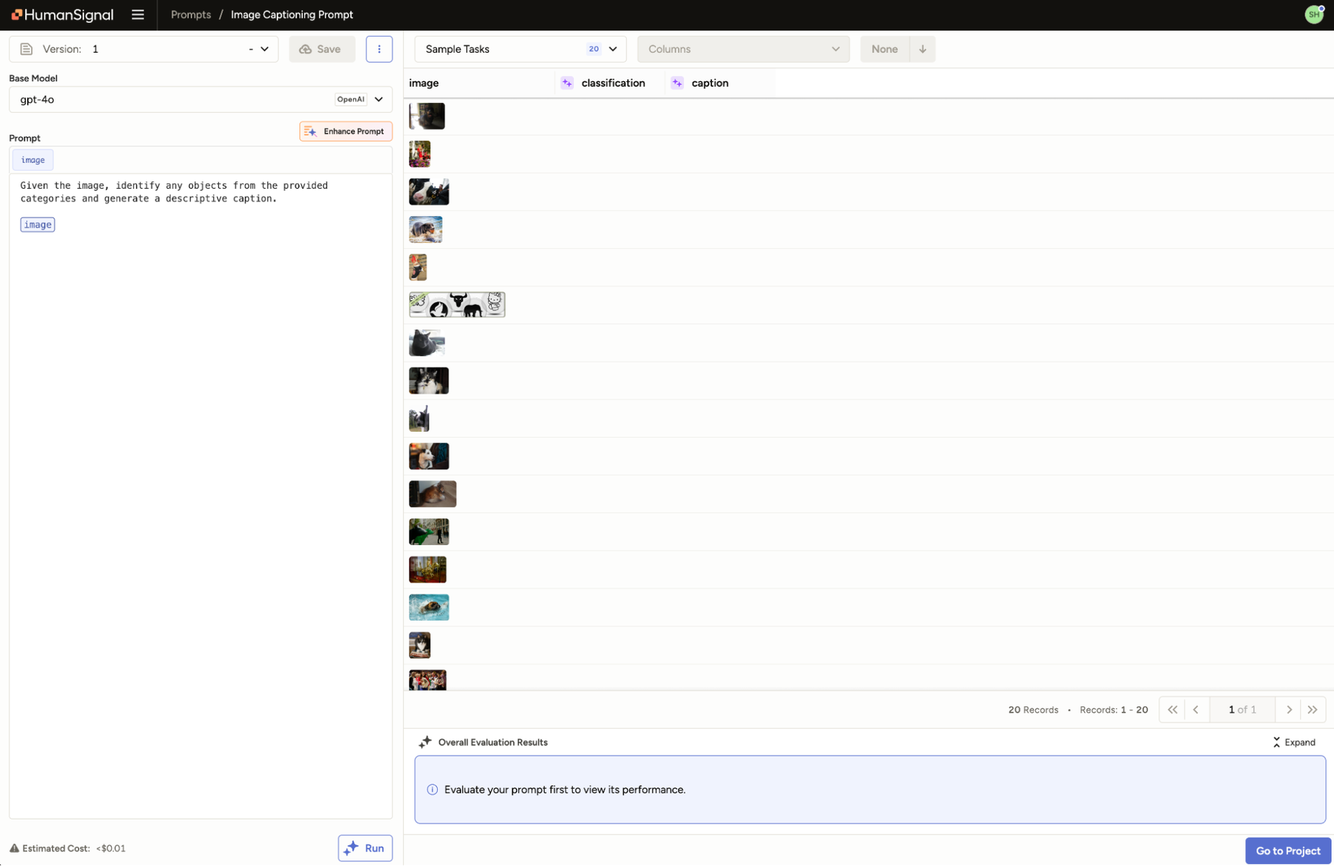 Pre-Label Image Captions with Label Studio Prompts | HumanSignal