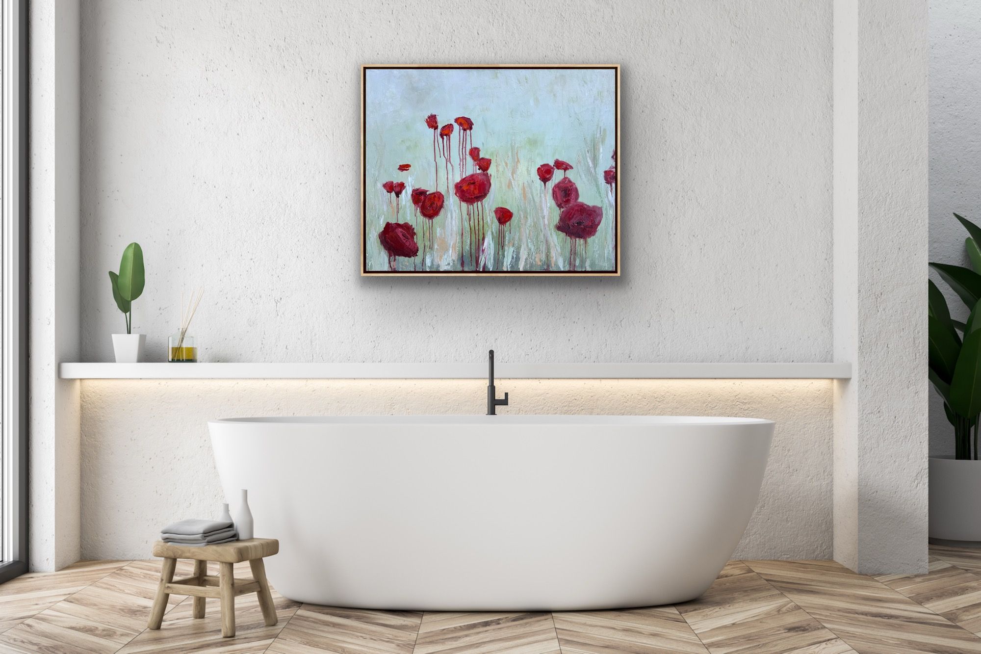 Poppies Weeping in room setting