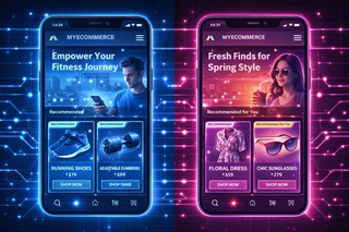 Visual representation of dynamic 1:1 ecommerce personalization.