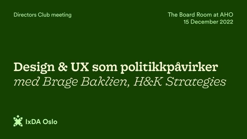Design & UX som politikkpåvirker