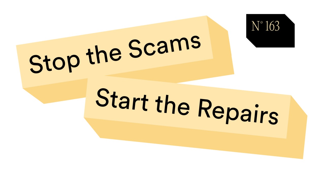 Abstract image showing the name of the event: Stop the Scams, Start the Repairs
