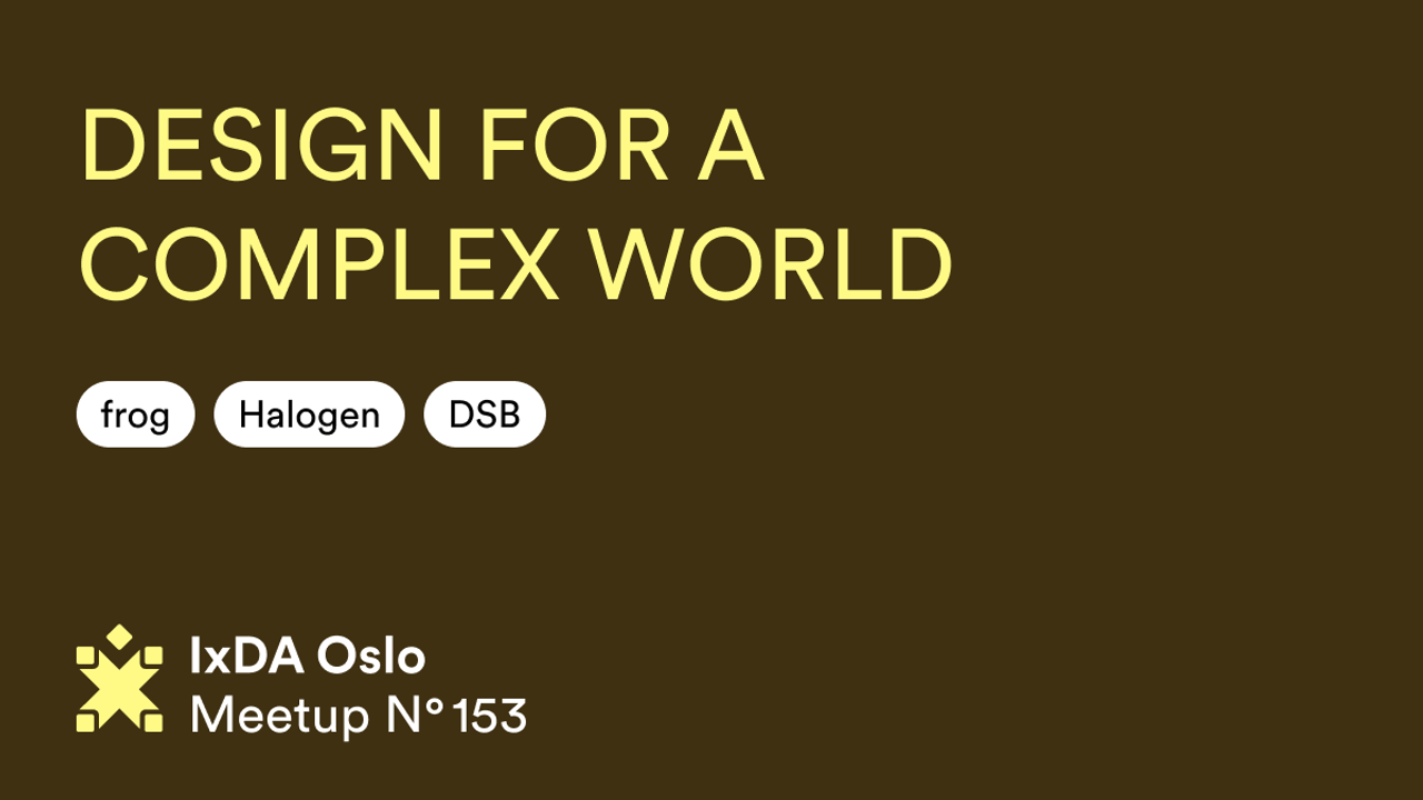 Banner with text: Design for a Complex World with frog, Halogen and DSB