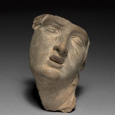 Sculpture of anguished woman's head