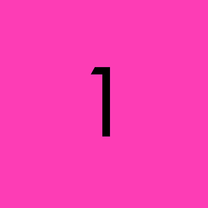Svart siffra 1 på rosa bakgrund.