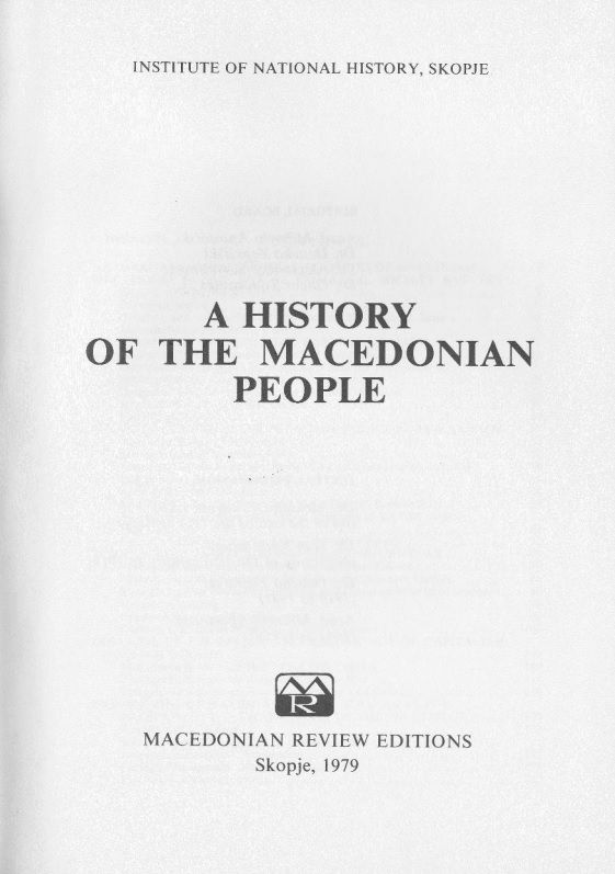 A History of the Macedonian People