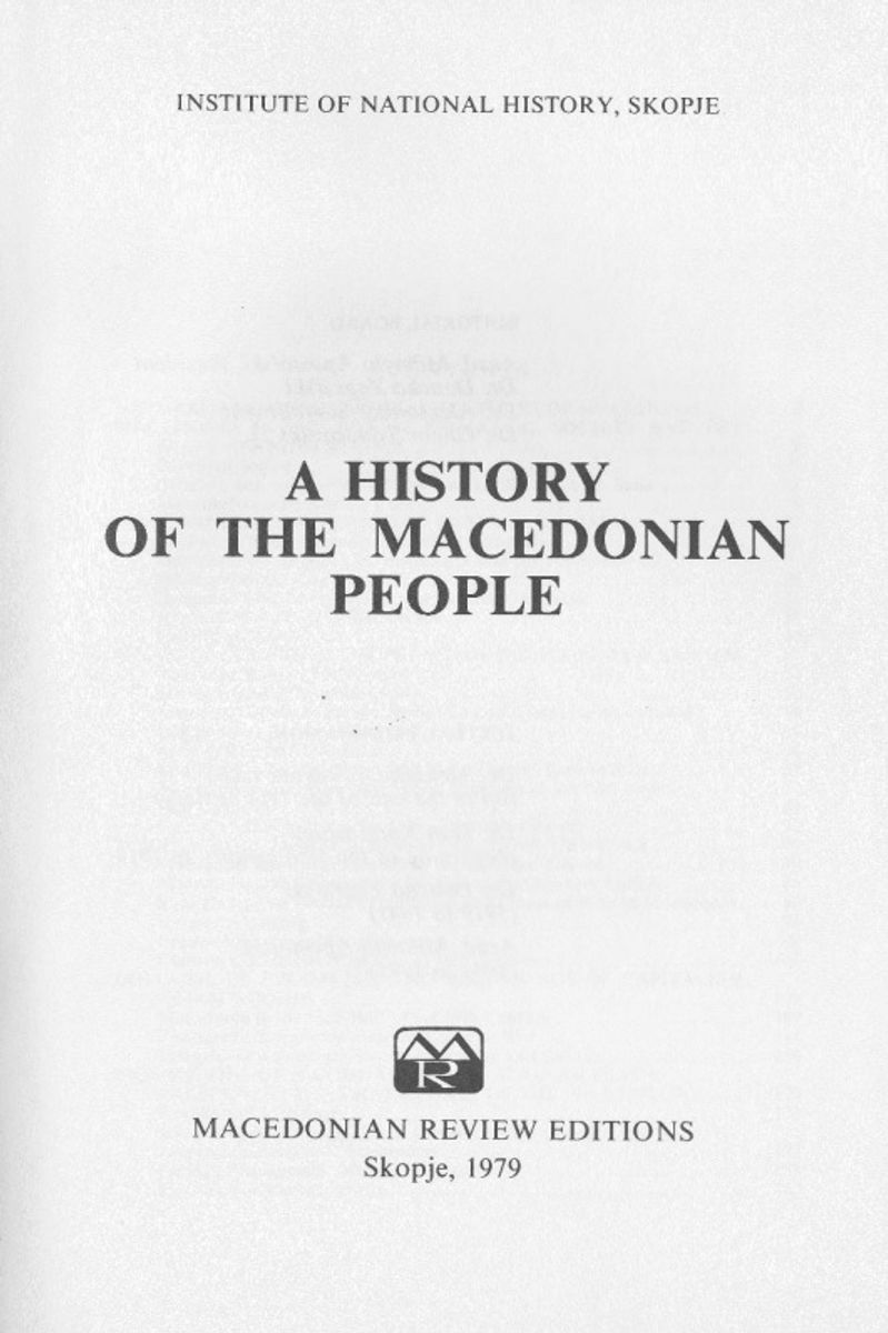 Cover of A History of the Macedonian People
