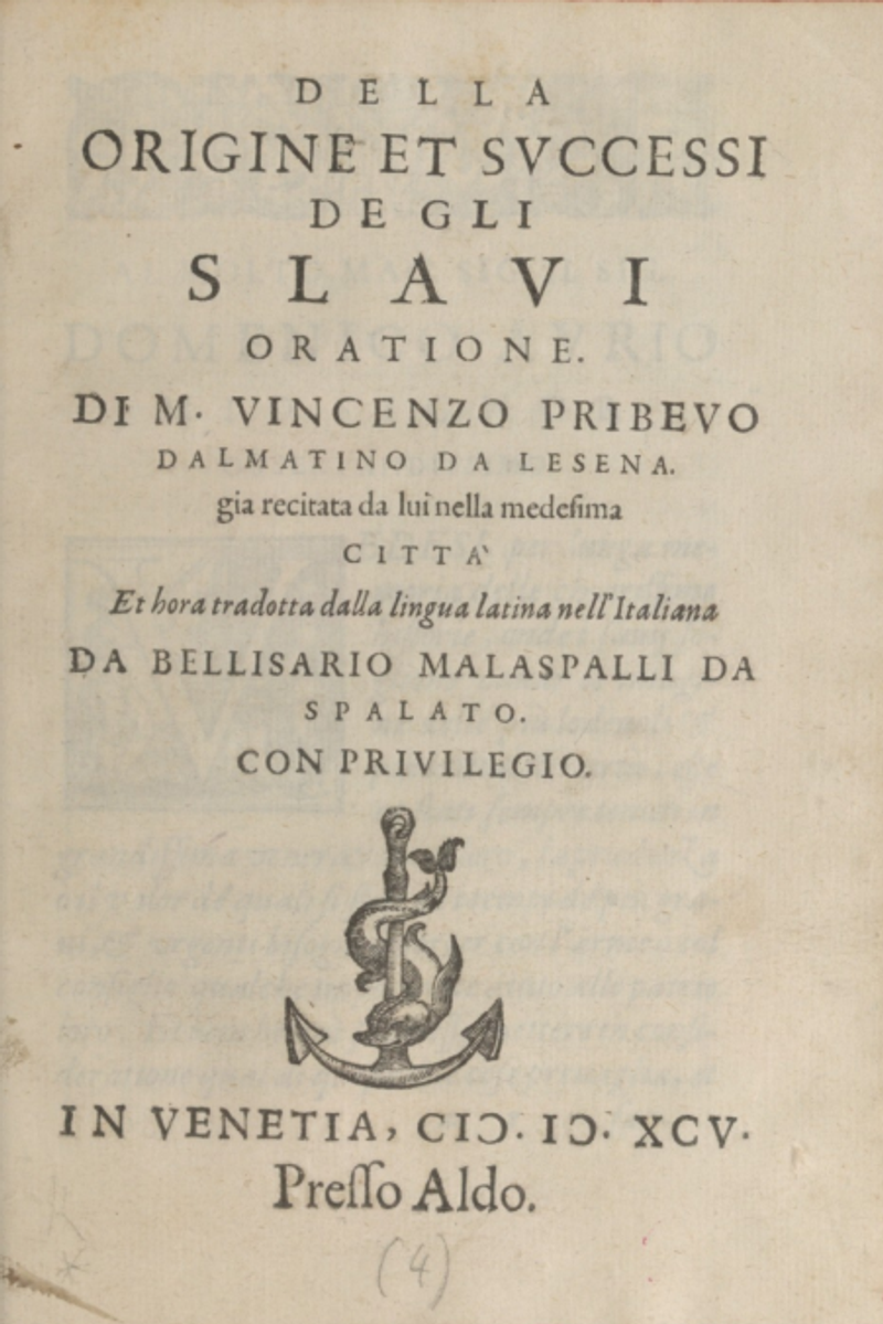 Cover of On the Origin and Glory of the Slavs (1595)
