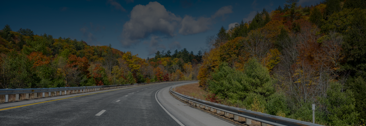Open highway in Vermont