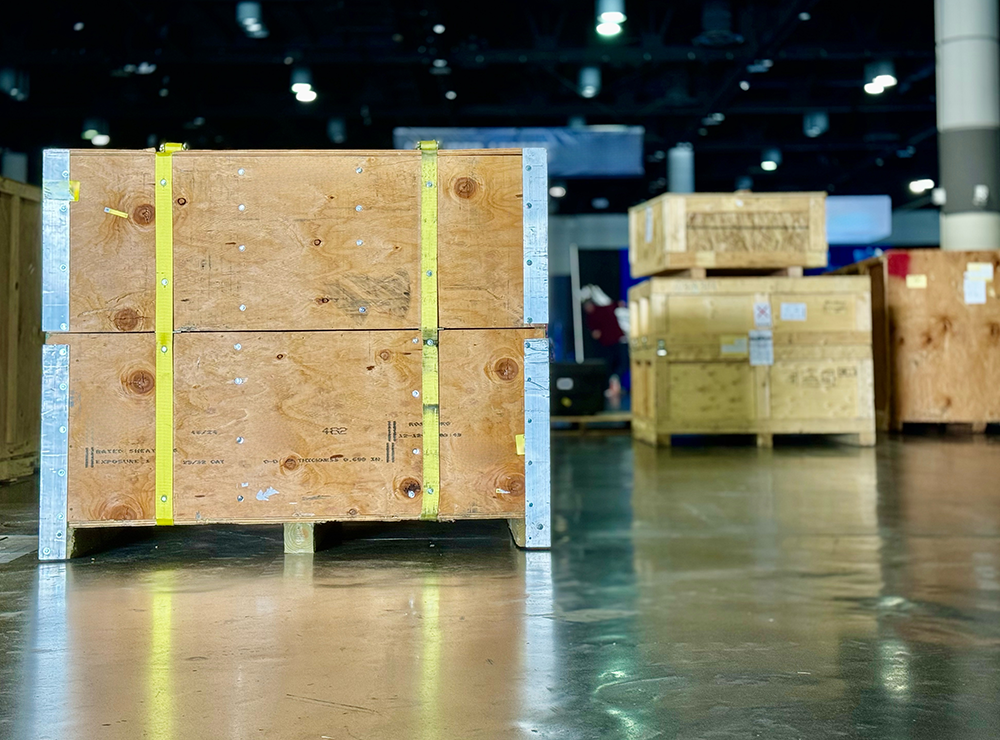 car engine on pallet