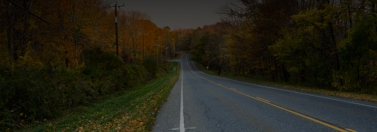 Open road in Connecticut countryside