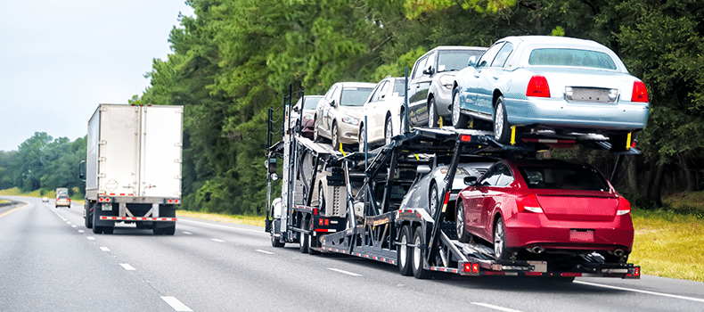 example of open transport for car shipping