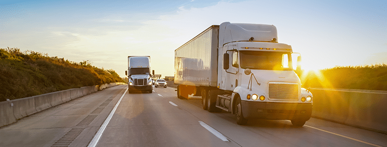 18-wheelers on road