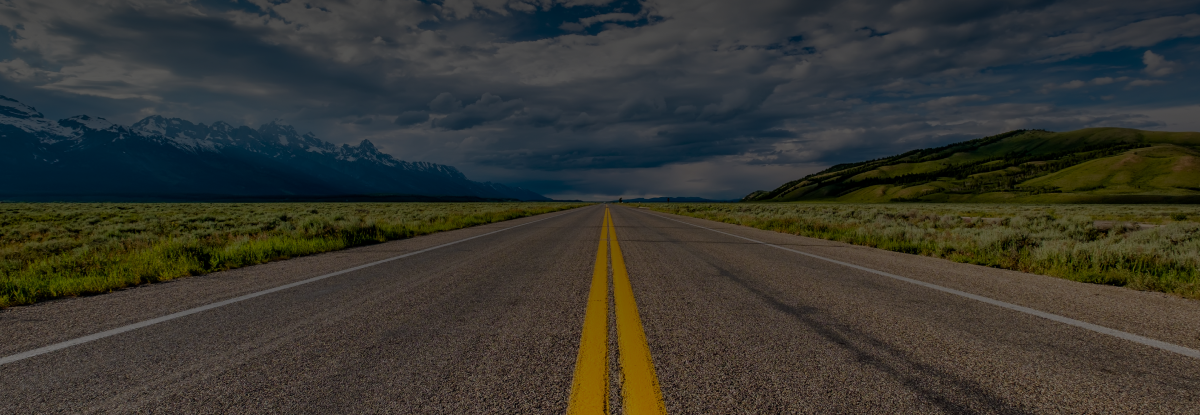 Open highway in Wyoming