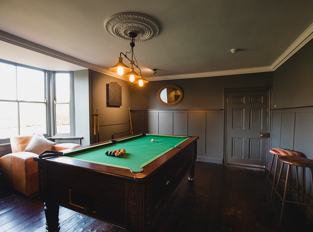 pool table in room