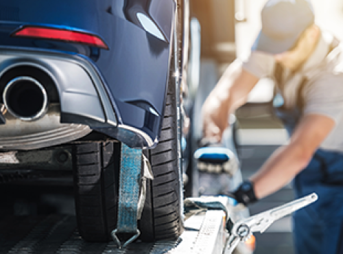 Preparing the car for transport