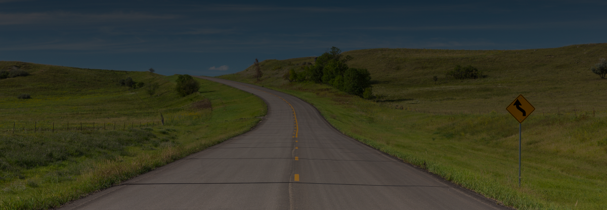 Open highway in North Dakota