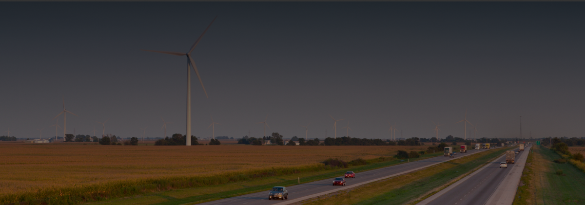 Aerial view of Indiana highway