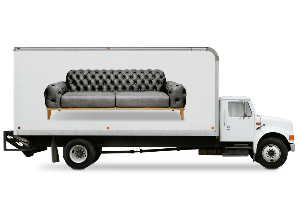 man carrying furniture