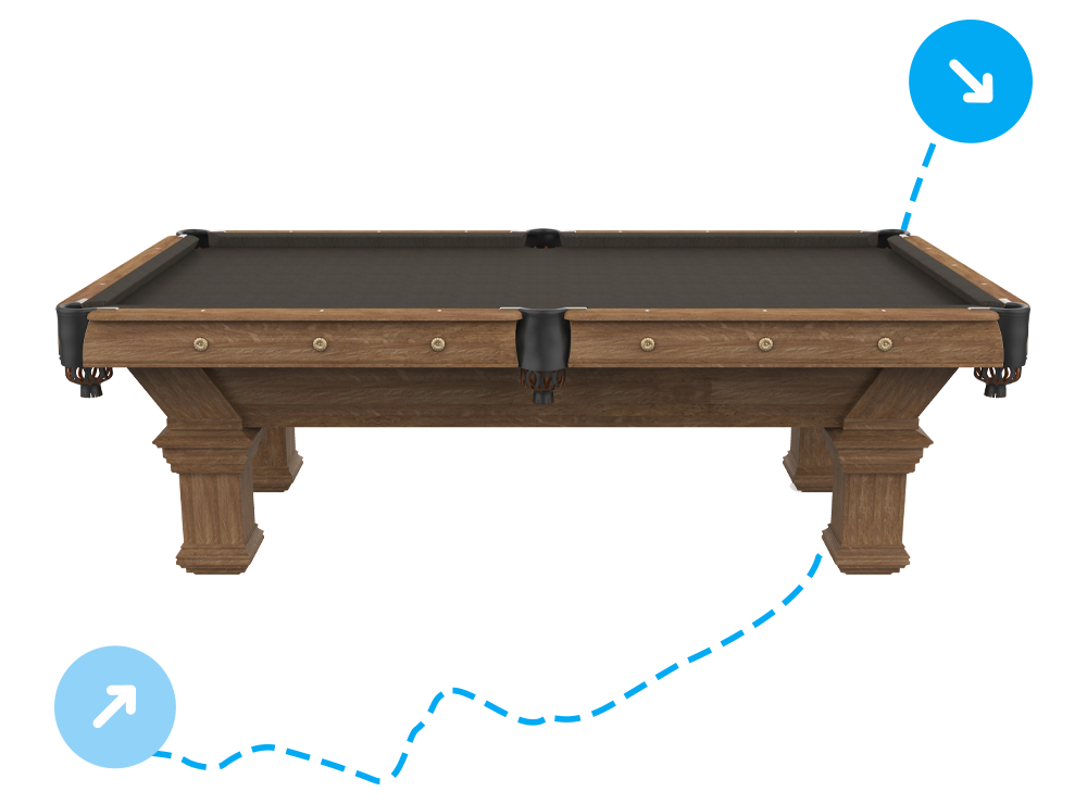 pool table on route path