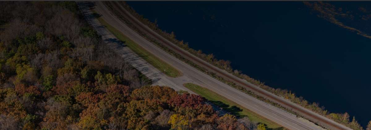 Latsch state park and highway 61 along mississippi river in Minnestota