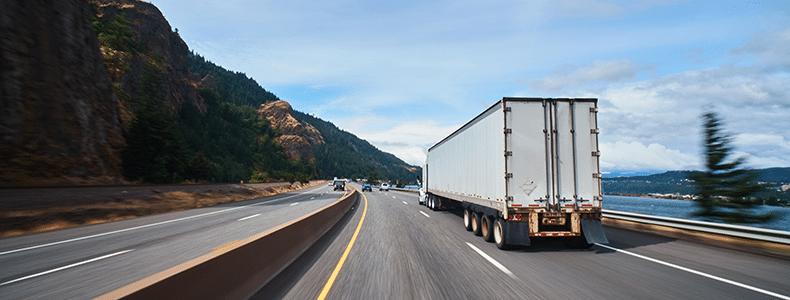 semi truck on open road