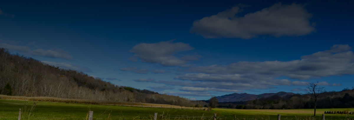 Rural view of open field form Virginia highway