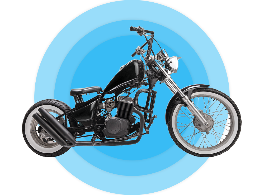 motorcycles in parking lot