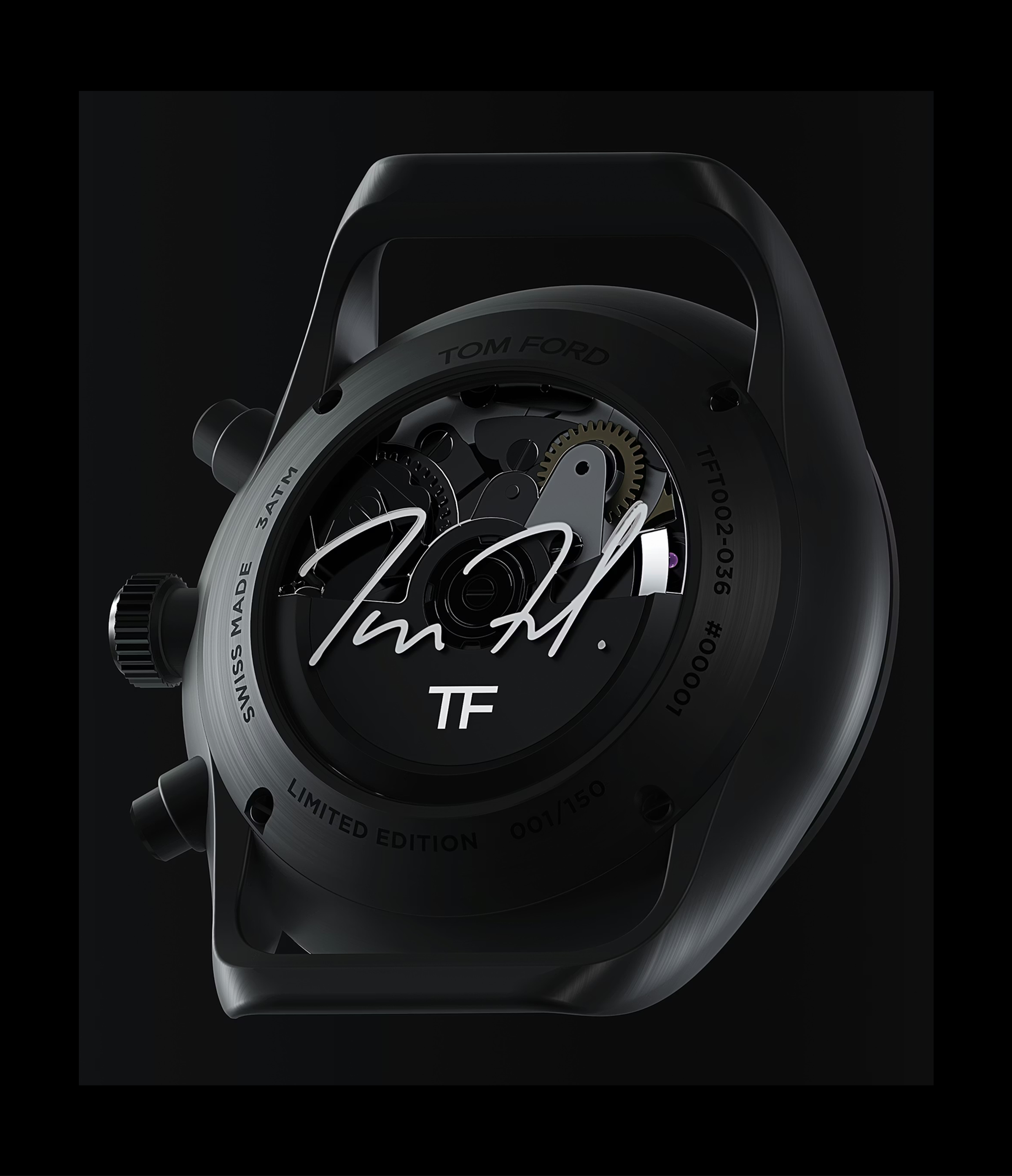 The timepiece’s titanium construction and mechanical movement are central to the campaign.