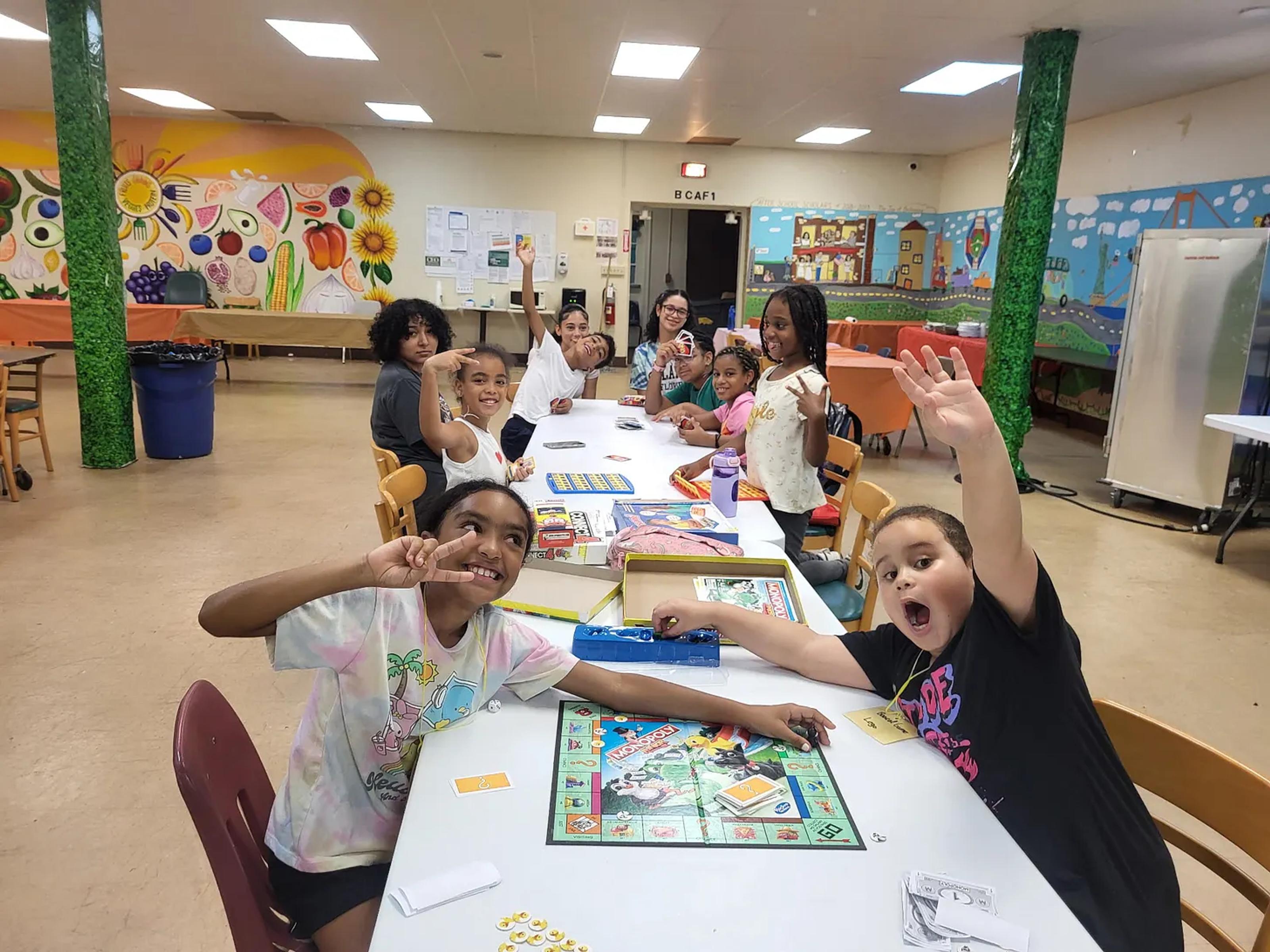 HIP Students playing board games during summer camp (Photo from the Hazleton Integration Project)
