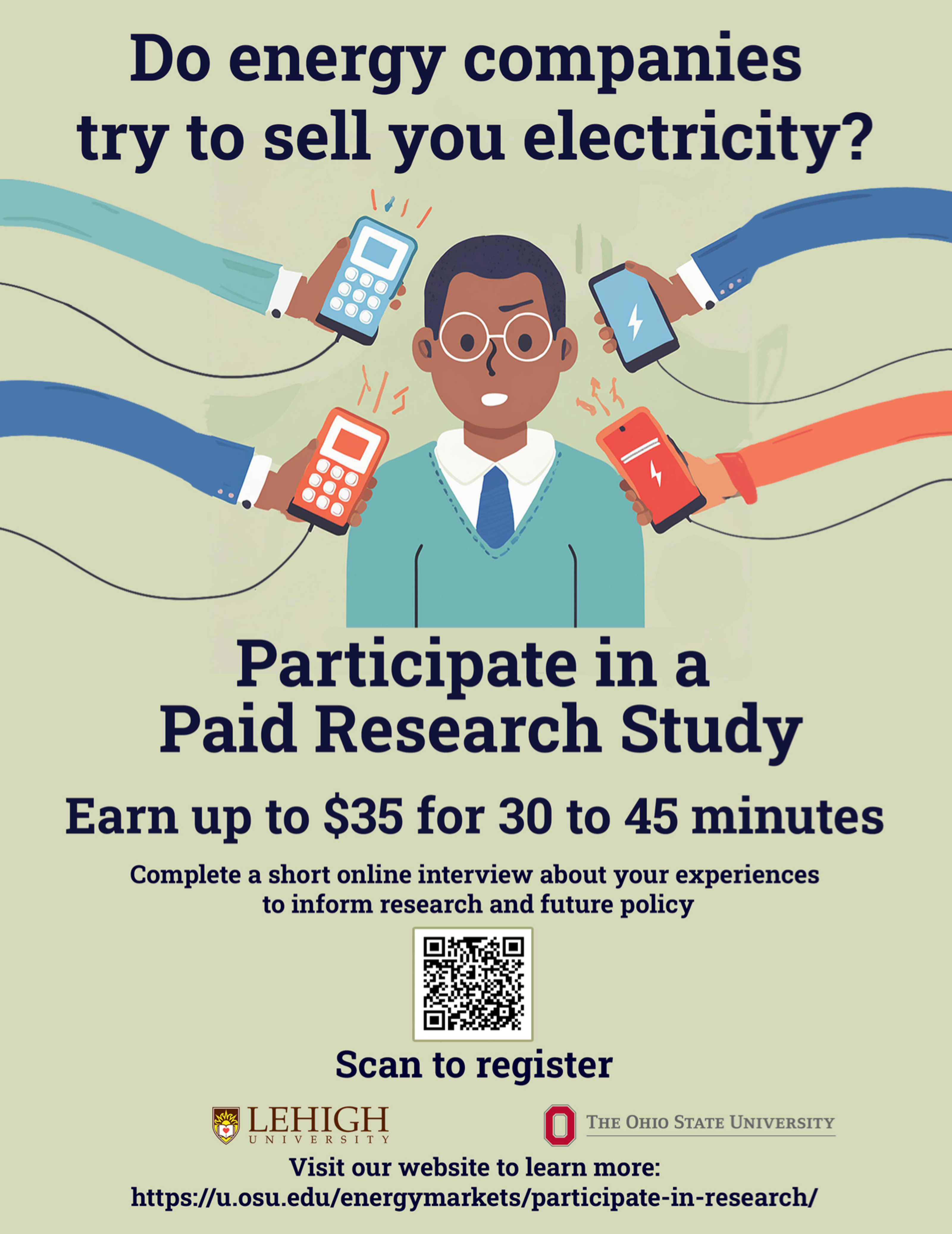 Scan to Register for an Paid Interview 