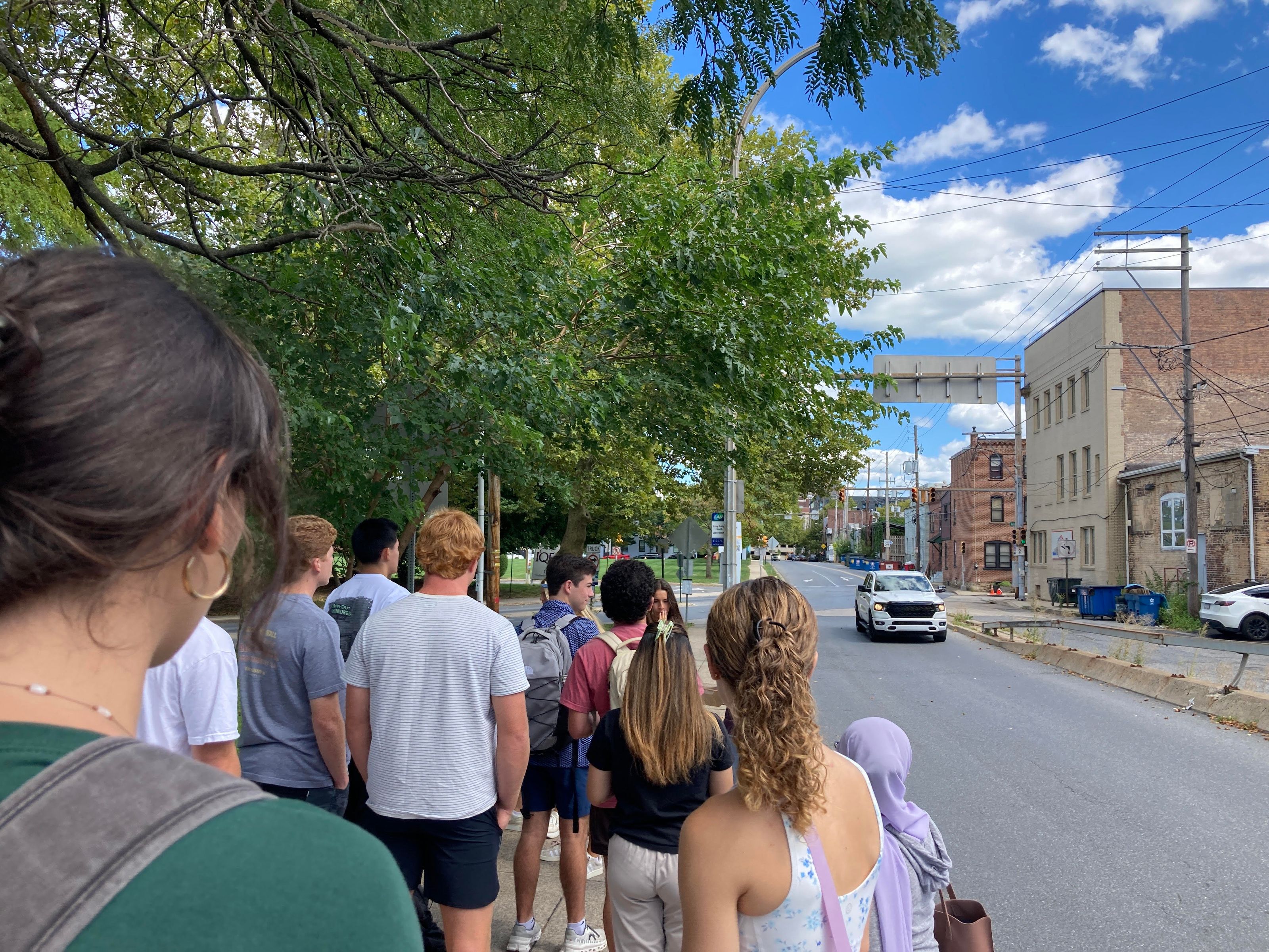 Students visiting the site 