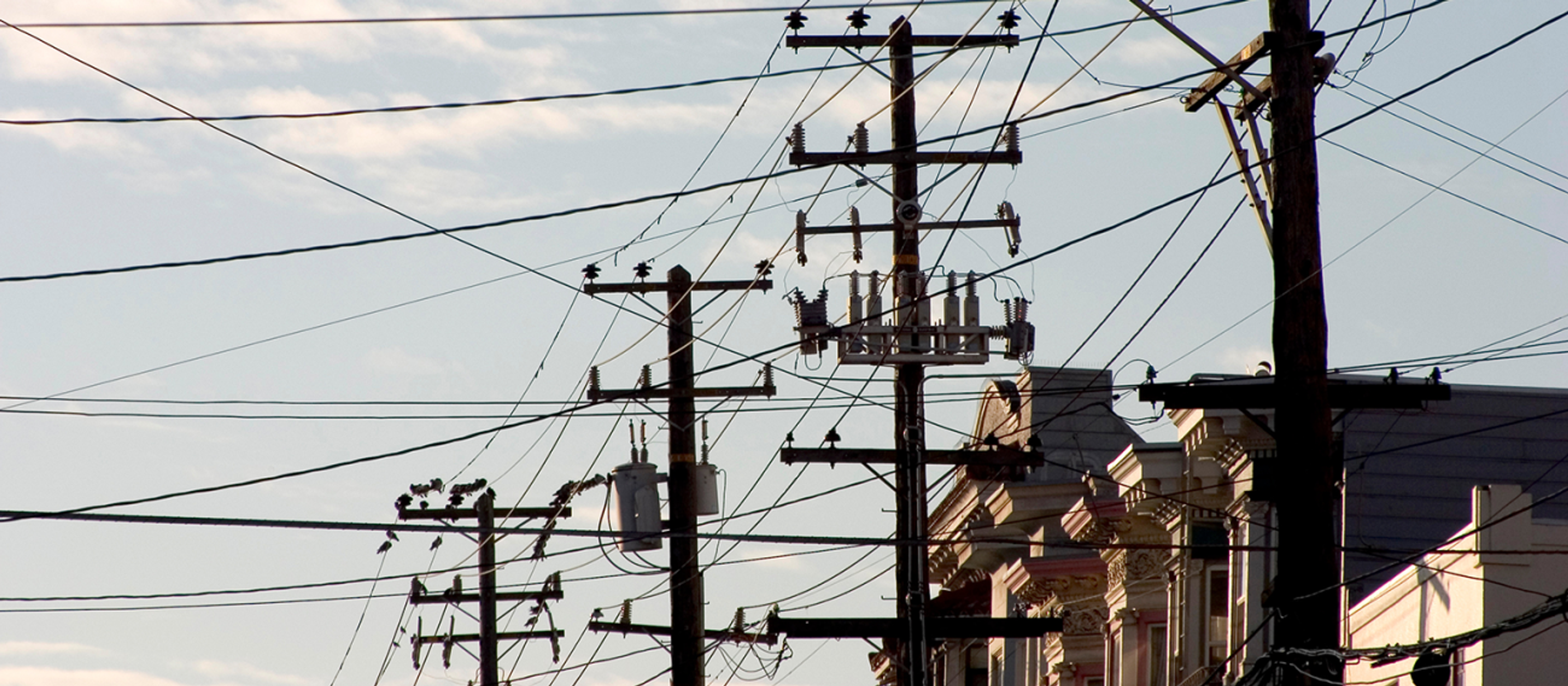 Electricity wires over a street