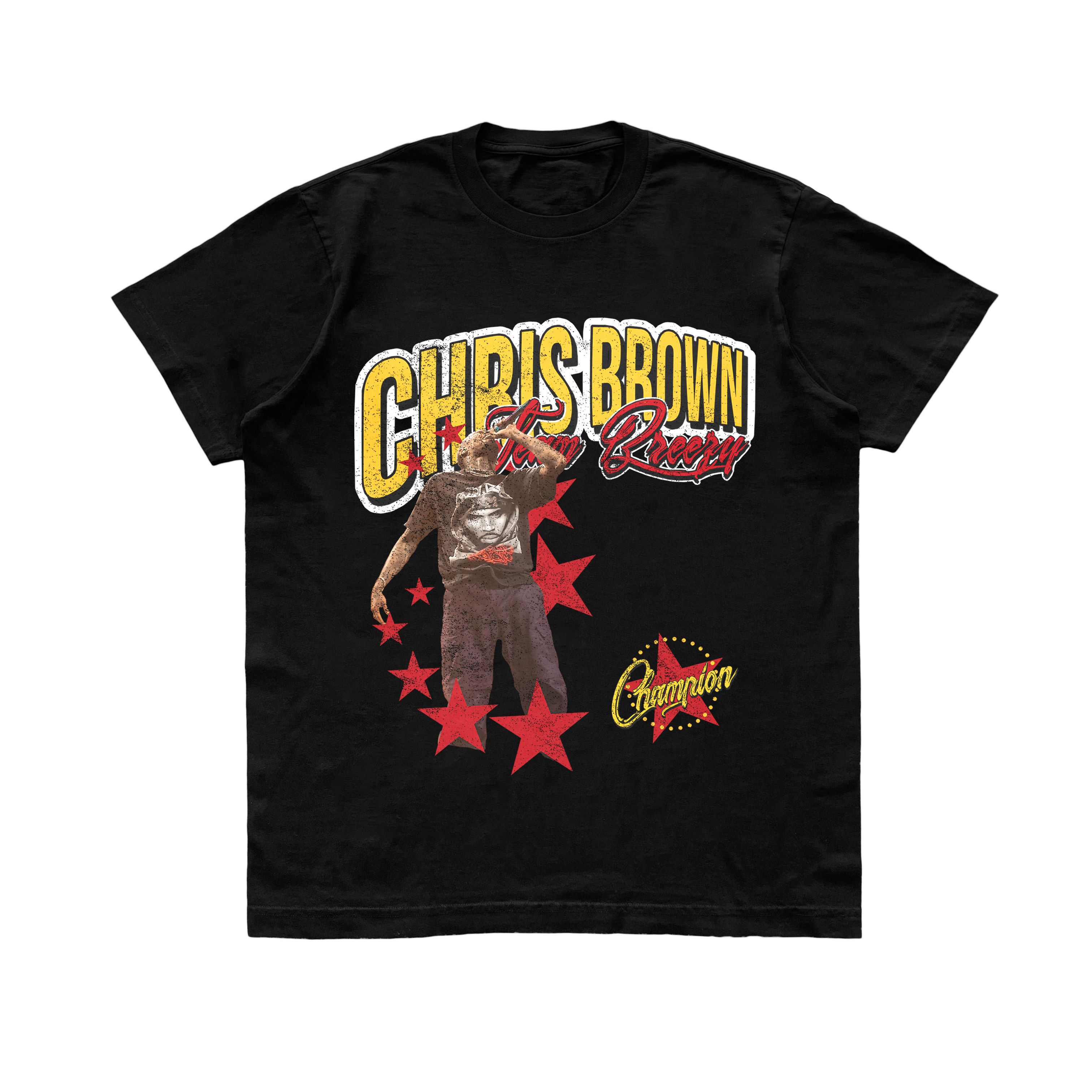 Chris Brown Champion Ss Black Tee – Streetwear