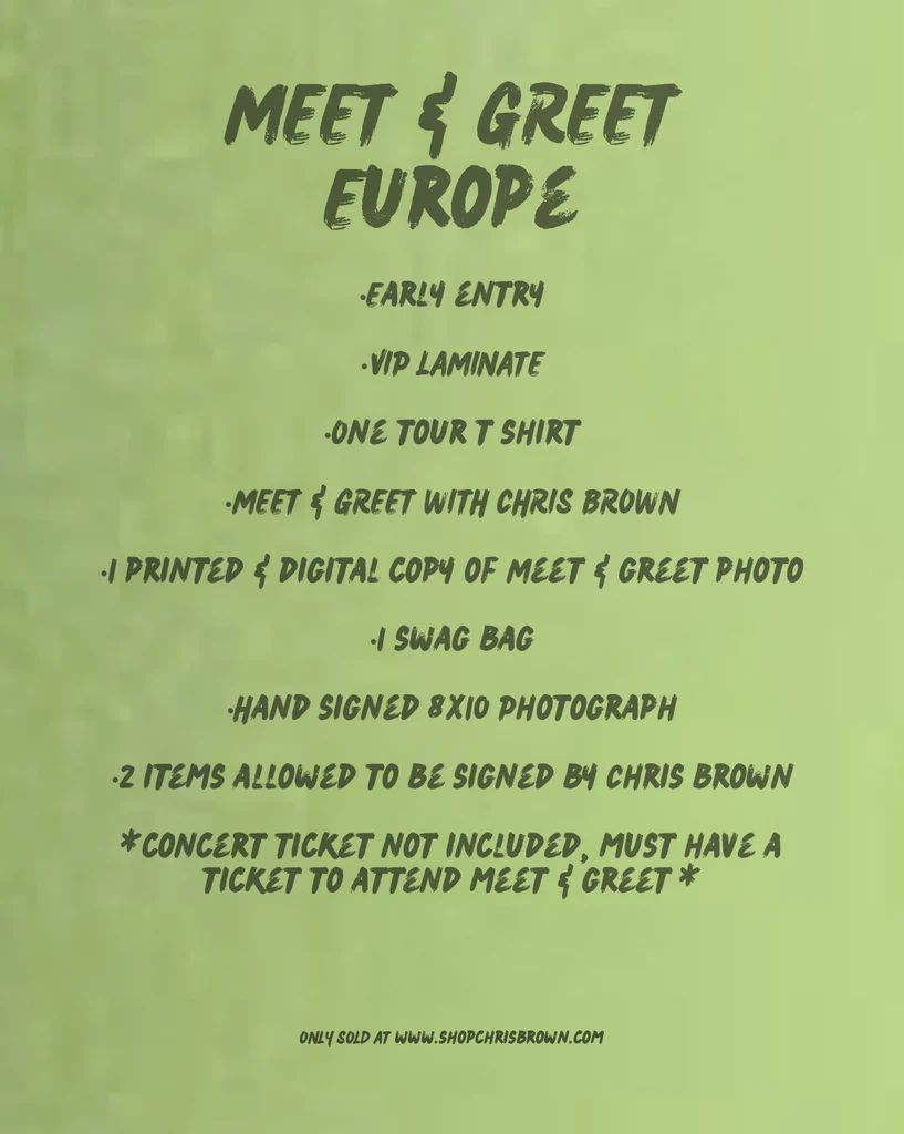 Under The Influence Tour Chris Brown Chris Brown Under the Influence Tour Meet & Greet