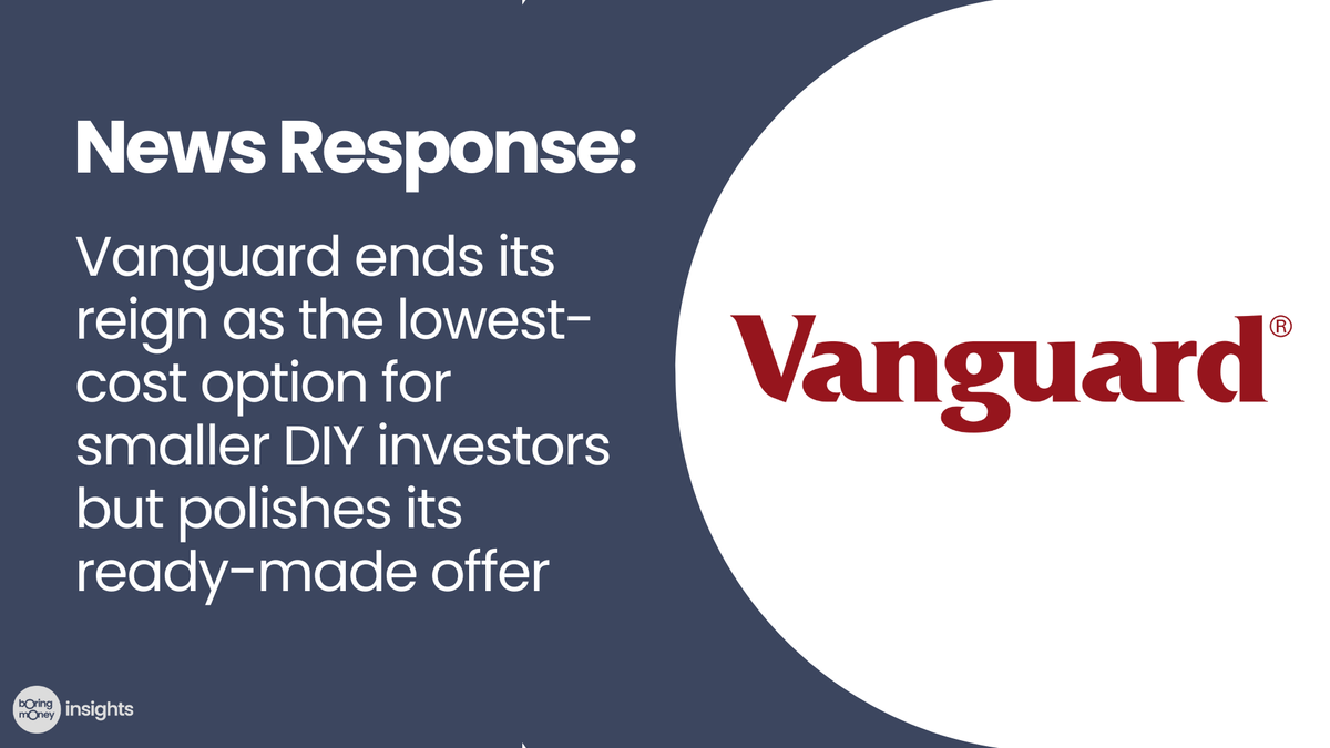 News Response: Vanguard ends its reign as the lowest-cost option for smaller DIY investors but polishes its ready-made offer