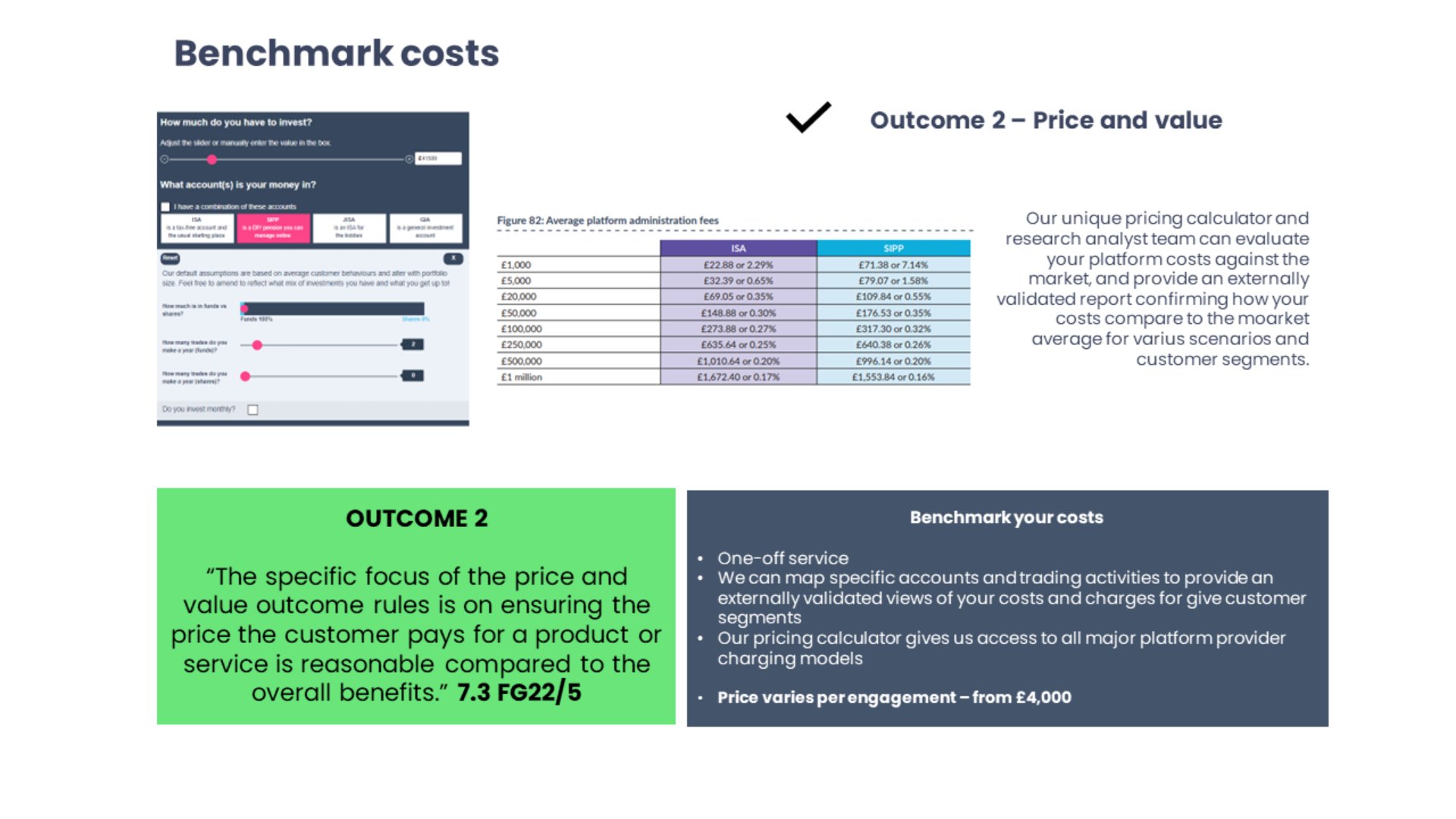 Benchmark costs example