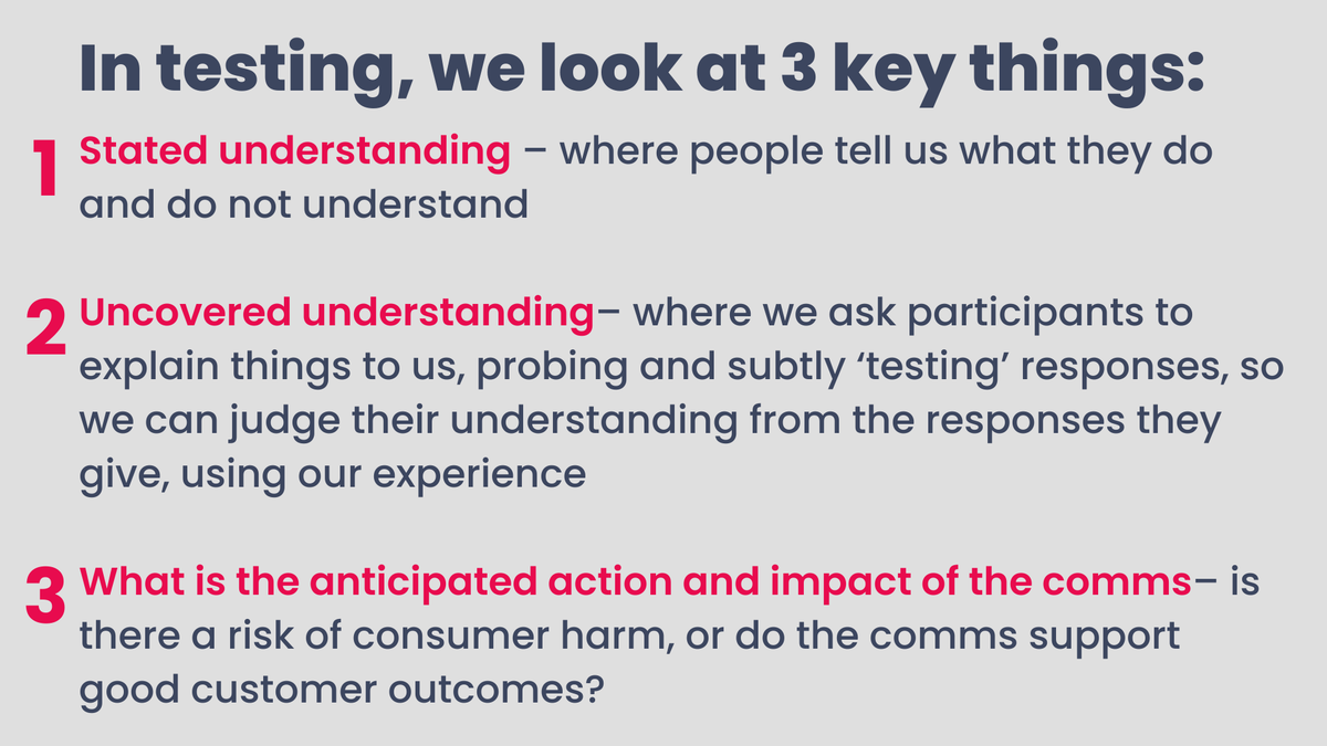 In testing, we look at 3 key things