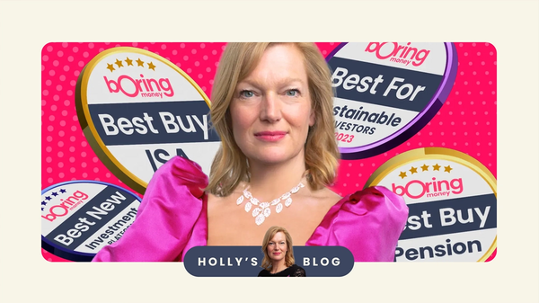 Boring Money CEO and Founder, Holly Mackay revealing the winners of our 2023 Best Buy Awards